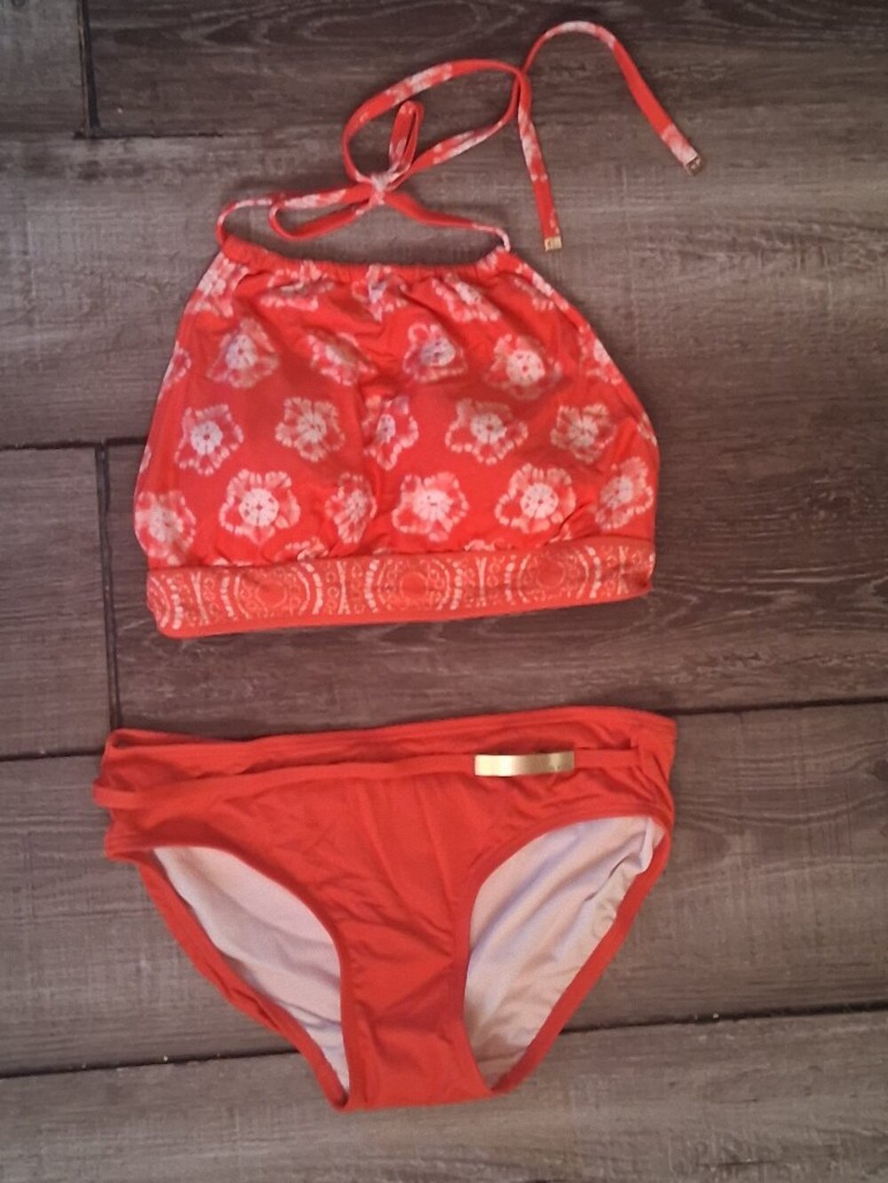 new Michael Kors Tie Dye Halter Bikini SET Logo XS / Petite